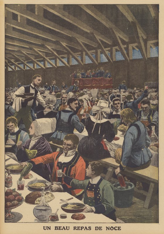 Dobra uczta weselna w Bretanii (kolor lito) autorstwa French School