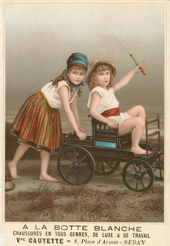 Francuska reklama butów A la Botte Blanche (chromolitografia) autorstwa French School
