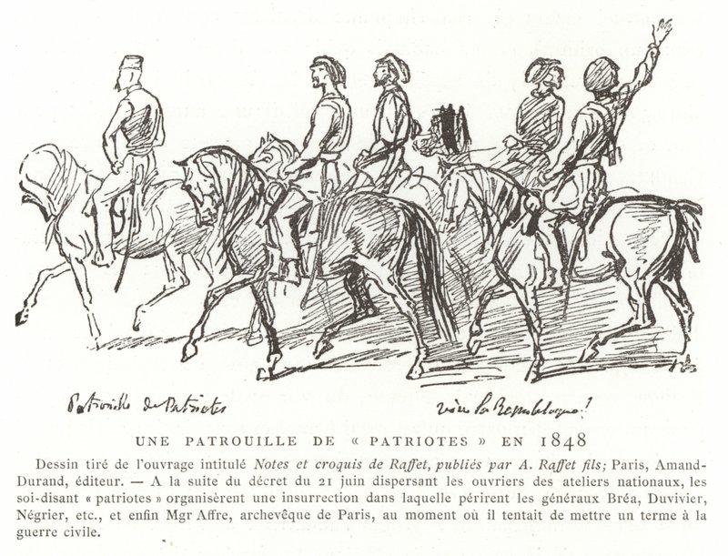 Patrol patriotów, Francja, 1848 autorstwa French School