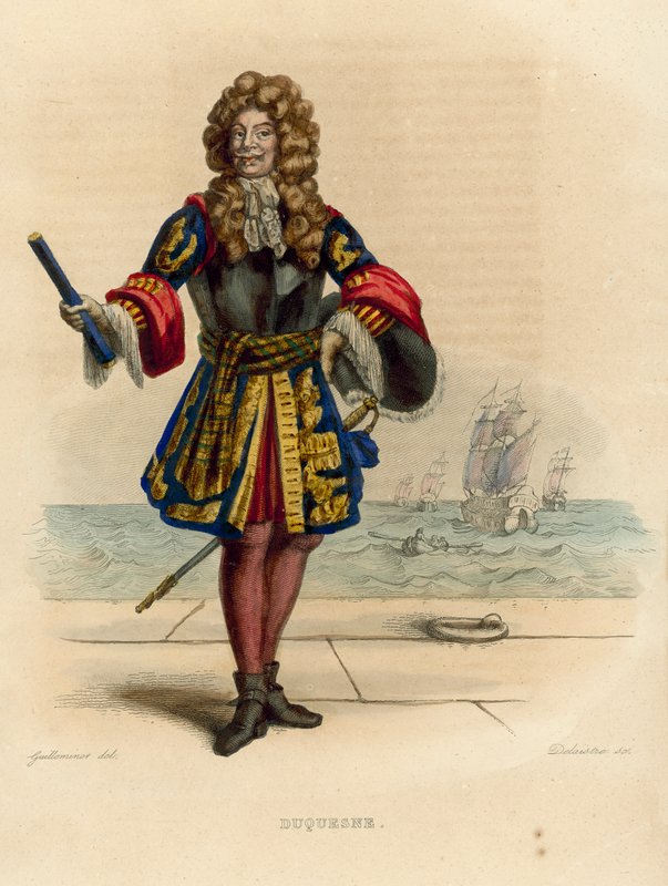 Abraham Duquesne (kolorowy grawerunek) autorstwa French School