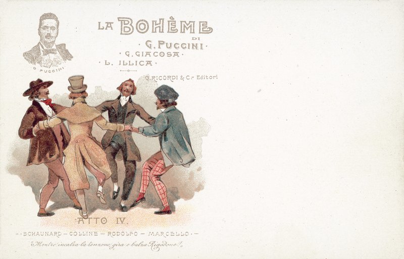 Akt czwarty, La Boheme (kolor lito) autorstwa French School