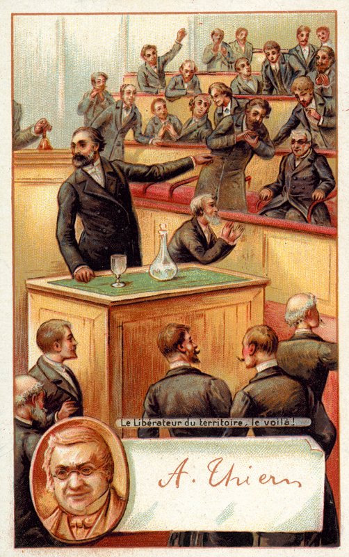 Adolphe Thiers uznany we francuskim Zgromadzeniu Narodowym (chromolitho) autorstwa French School