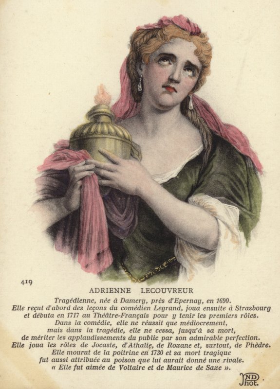 Adrienne Lecouvreur (kolorowy grawer) autorstwa French School