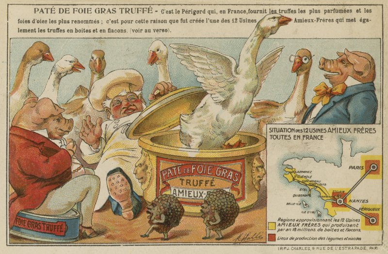 Reklama Amieux Freres Pate de Fois Gras autorstwa French School
