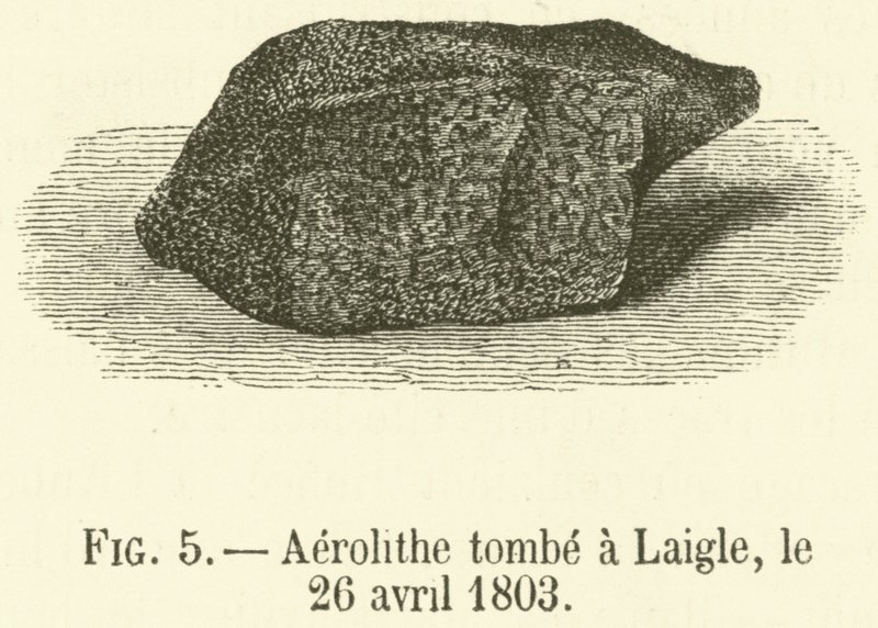 Aerolithe spada w Laigle, 26 kwietnia 1803 (grawerowanie) autorstwa French School