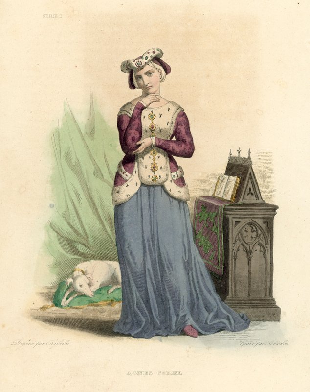 Agnes Sorel (kolorowy grawer) autorstwa French School