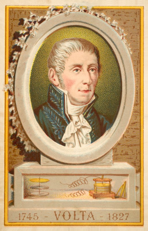Alessandro Volta, włoski fizyk (chromolitho) autorstwa French School