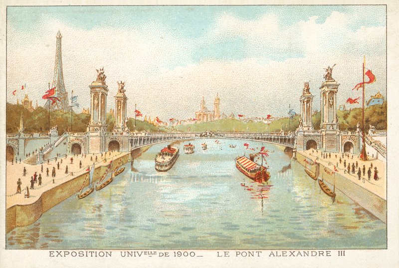 Most Aleksandra III, Ekspozycja Universelle 1900, Paryż (chromolitho) autorstwa French School