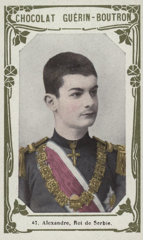 Aleksander, król Serbii (kolorowe zdjęcie) autorstwa French School
