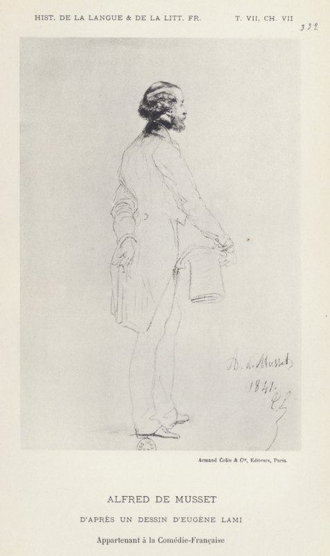 Alfred de Musset (lito) autorstwa French School