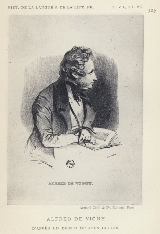 Alfred De Vigny (lito) autorstwa French School