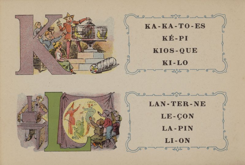 Alfabet fosfatynowy Falieres (kolor lito) autorstwa French School