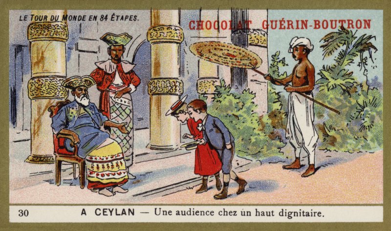 Publiczność z wysokim dostojnikiem, Cejlonem (chromolitho) autorstwa French School