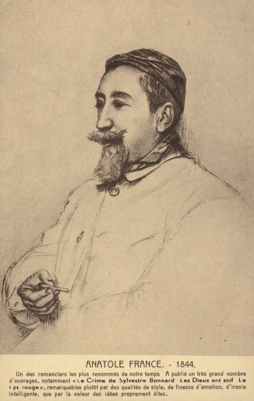 Anatole France (1844-1924), francuski poeta, dziennikarz i powieściopisarz (litografia) autorstwa French School