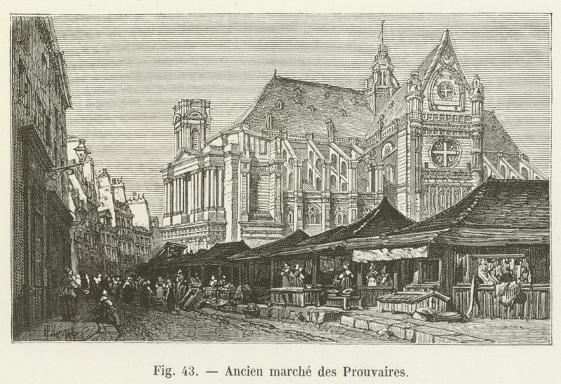Dawny rynek Prouvaires autorstwa French School