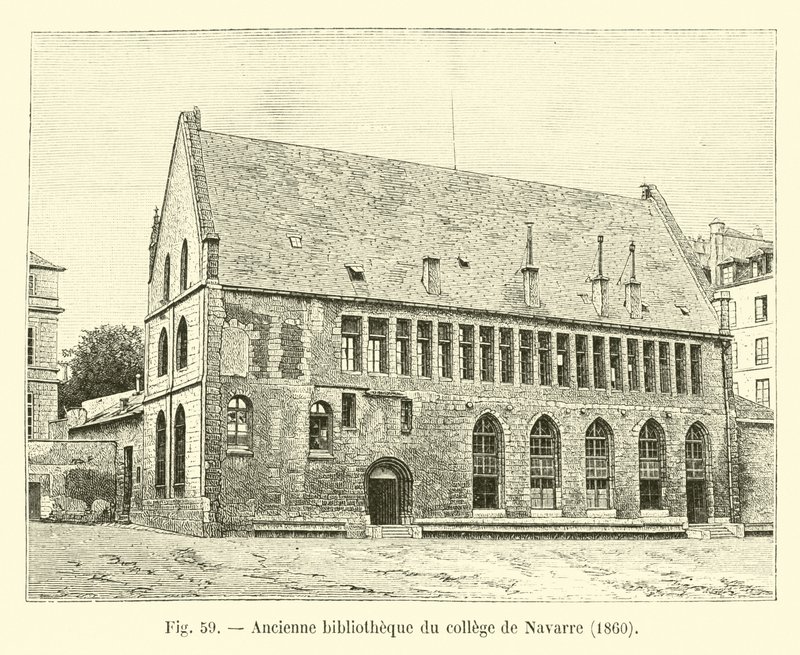 Dawna biblioteka kolegium Nawarry, 1860 autorstwa French School