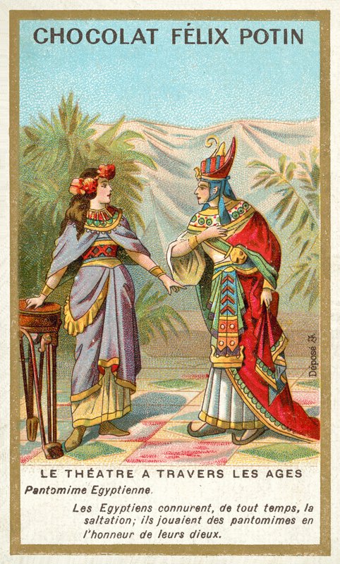 Starożytna egipska pantomima (chromolitho) autorstwa French School