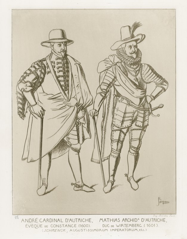 Andre Cardinal dAutriche, Eveque de Constance (1600). Mathias Archid dAutriche, książę Wirtemberg (1601). Według dzieła C Shrencka autorstwa French School