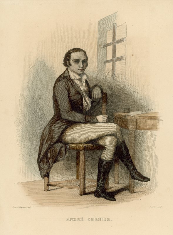Andre Chenier (kolorowy grawerunek) autorstwa French School