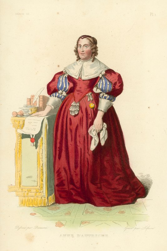 Anna Austriaczka (kolorowy grawerunek) autorstwa French School