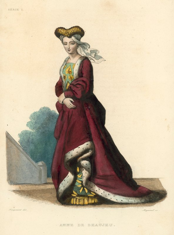 Anne de Beaujeu (kolorowy grawerunek) autorstwa French School