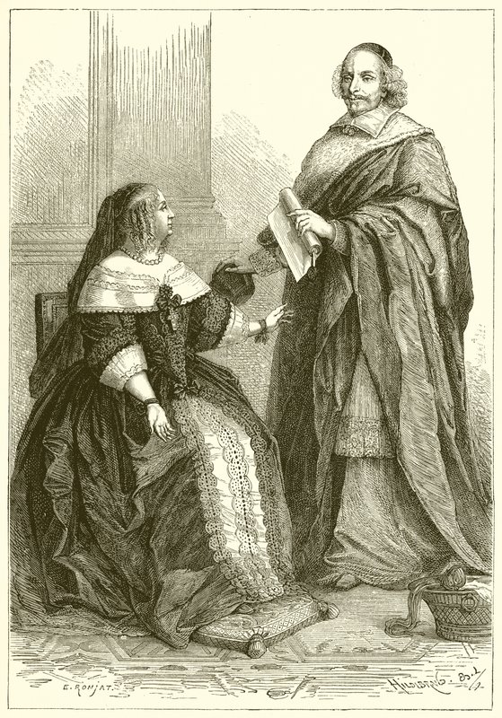 Anna Austriaczka i kardynał Mazarin autorstwa French School