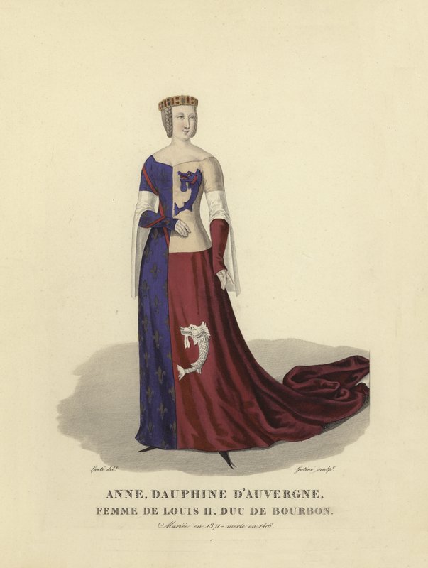 Anna z Owernii, żona Ludwika II, księcia Bourbon autorstwa French School