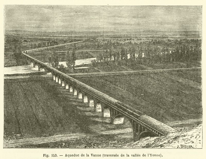 Akwedukt Vanne, przecinający dolinę Yonne (rycina) autorstwa French School