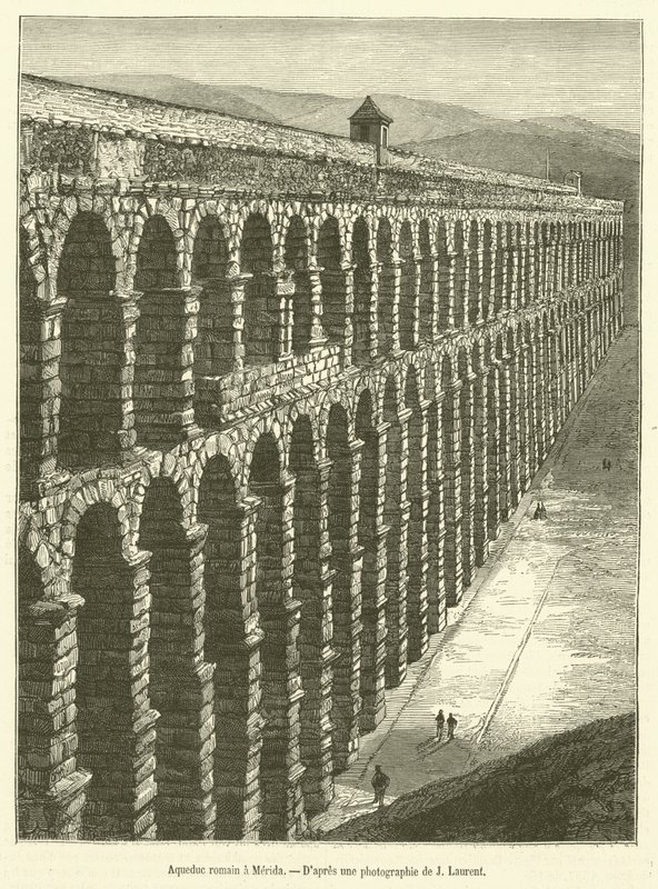 Akwedukt rzymski w Meridzie (rycina) autorstwa French School