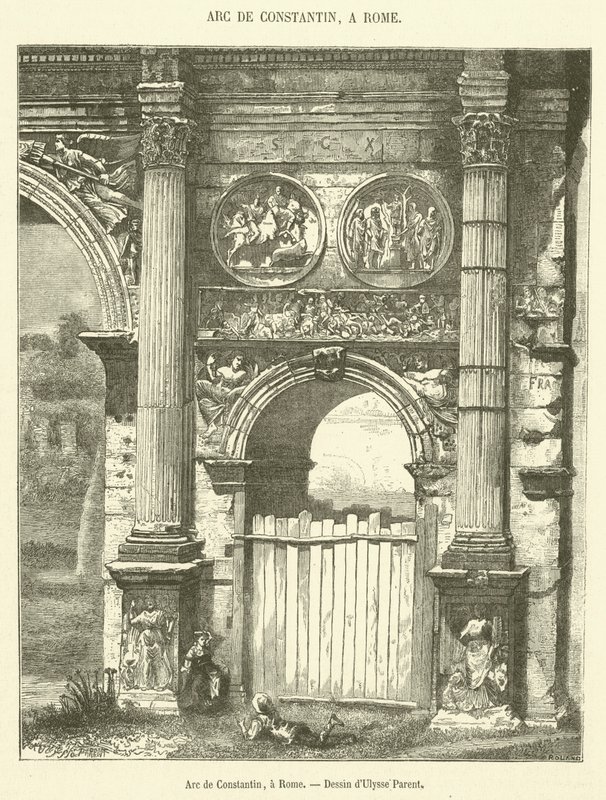 Arc de Constantin, Rzym (rycina) autorstwa French School