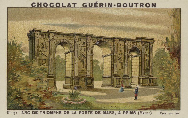 Łuk Triumfalny Porte de Mars, w Reims, Marne autorstwa French School