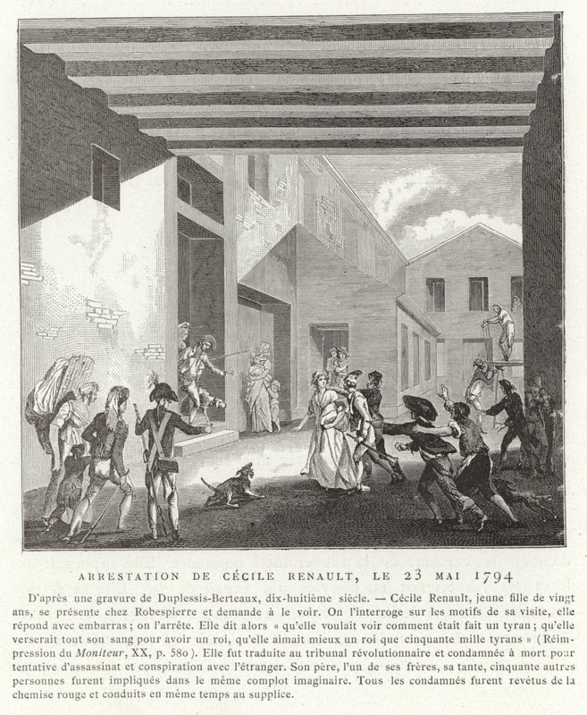 Aresztowanie Cecile Renault, Paryż, 23 maja 1794 r. autorstwa French School