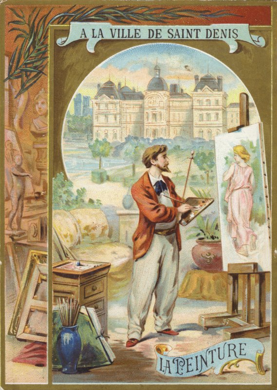 Artysta malujący obraz kobiety autorstwa French School