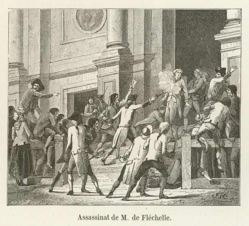 Zabójstwo Madame de Flechelle autorstwa French School