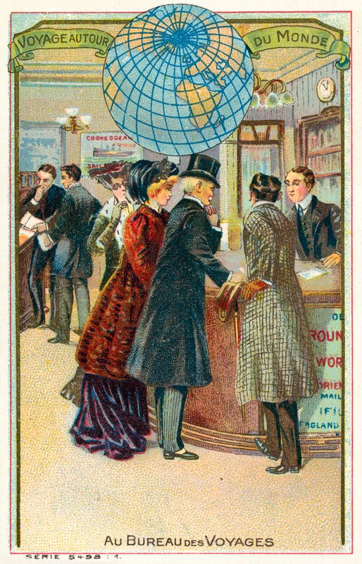 W biurze podróży (chromolitho) autorstwa French School