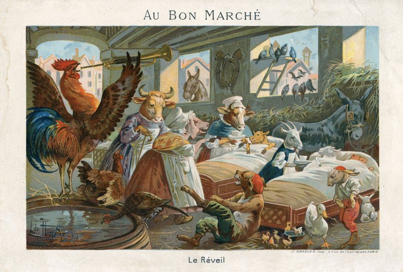 Karta handlowa Au Bon Marche autorstwa French School