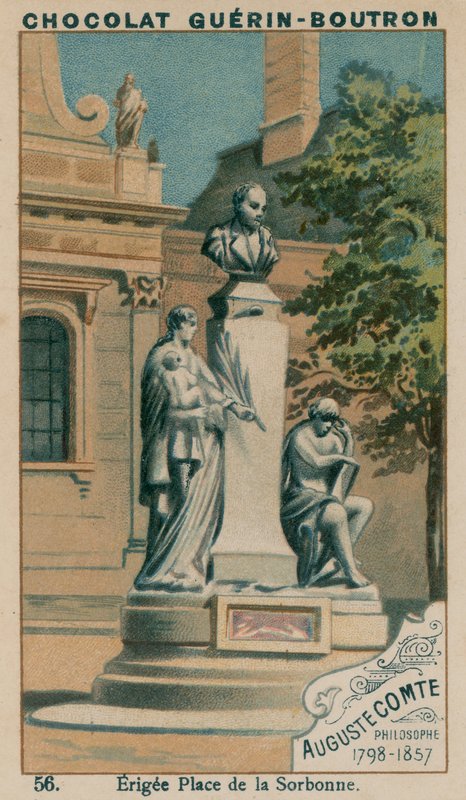 Auguste Comte, filozof, 1798-1857, wzniesiony Place de la Sorbonne autorstwa French School