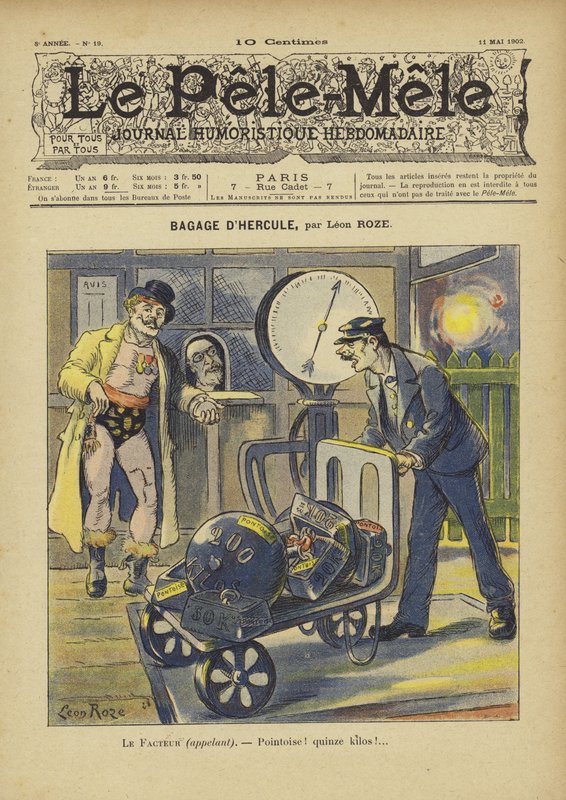 Bagaż Herkulesa. Ilustracja do Le Pele-Mele autorstwa French School