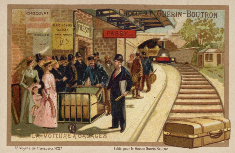 Wózek bagażowy (chromolitho) autorstwa French School