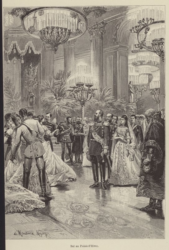 Bal w Pałacu Zimowym (grafika) autorstwa French School