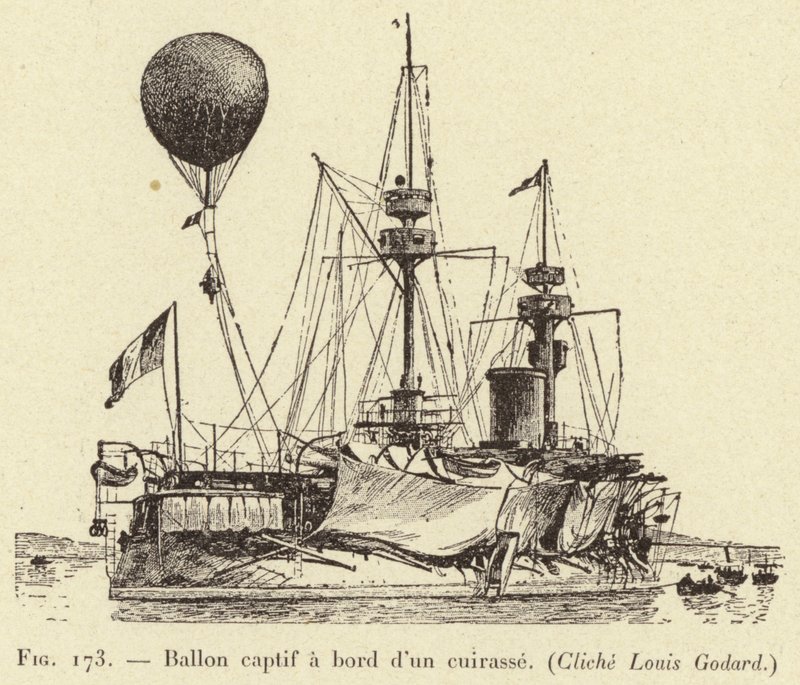 Balon w niewoli na pokładzie kirysu autorstwa French School