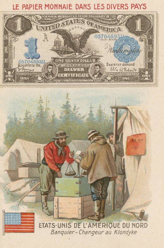 Bankier i kantor, Klondike, Alaska, USA autorstwa French School