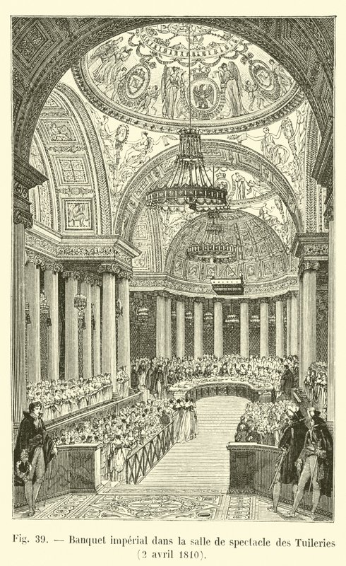 Bankiet cesarski w teatrze Tuileries, 2 kwietnia 1810 r autorstwa French School