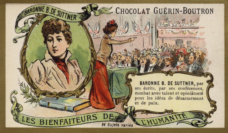 Baronowa Bertha von Suttner, austriacka powieściopisarka i pacyfistka (chromolitho) autorstwa French School
