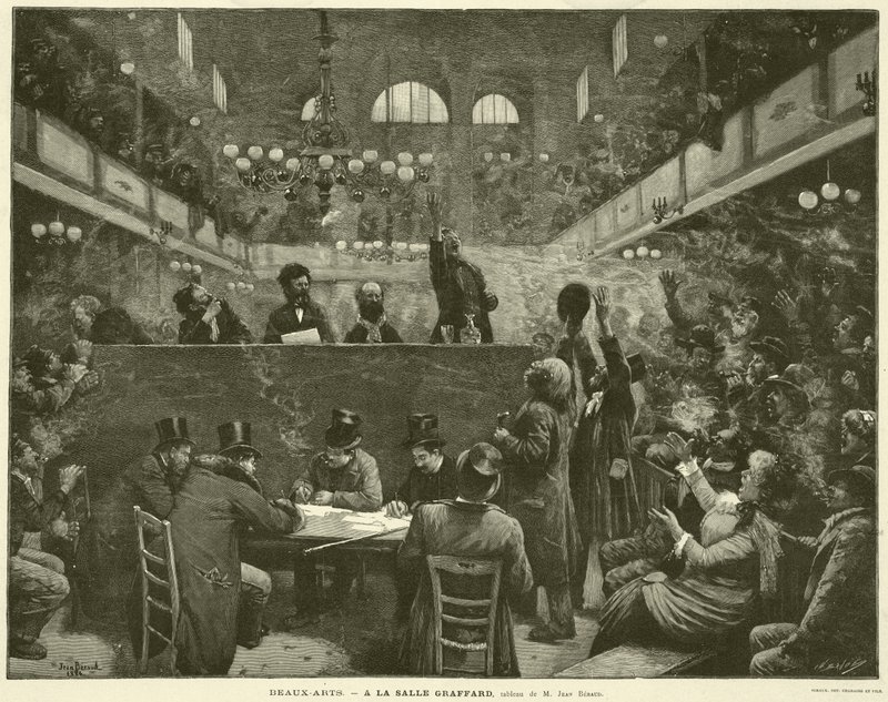 Beaux-Arts, At the Salle Graffard, obraz M Jean Beraud (grafika) autorstwa French School