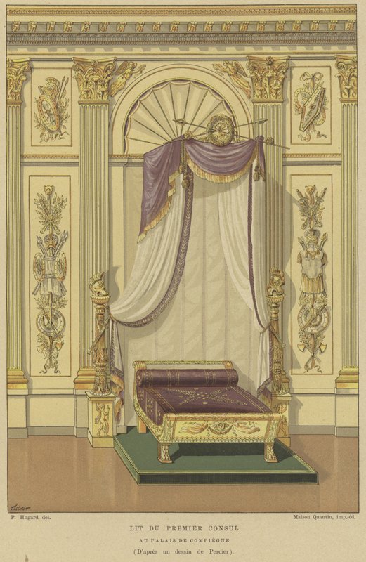 Łóżko Napoleona Bonaparte, gdy Pierwszy Konsul, Pałac Compiegne, Francja autorstwa French School