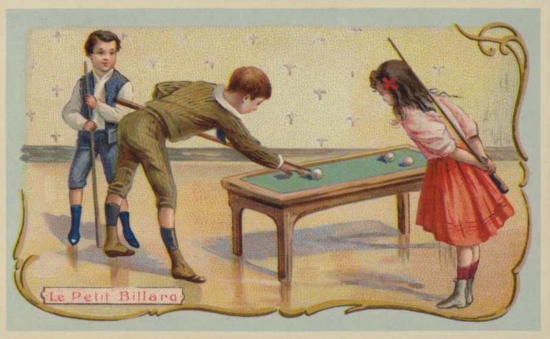 Bilard (chromolitho) autorstwa French School