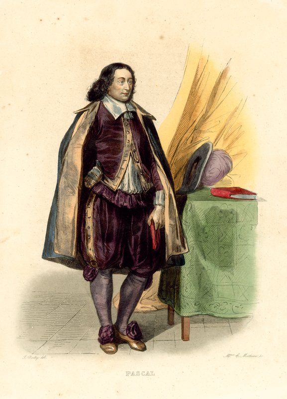 Blaise Pascal (kolorowy grawerunek) autorstwa French School