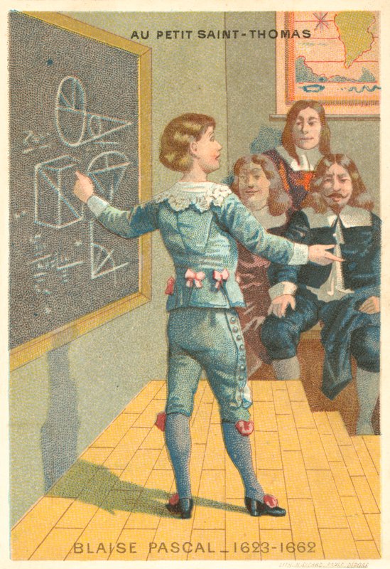 Blaise Pascal, francuski fizyk i matematyk (chromolitho) autorstwa French School