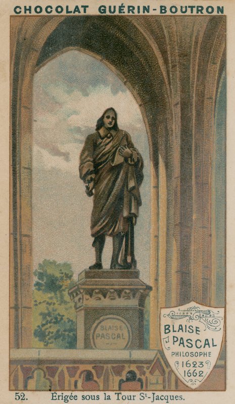 Blaise Pascal, filozof, 1623-1662, wzniesiony pod Tour St-Jacques autorstwa French School
